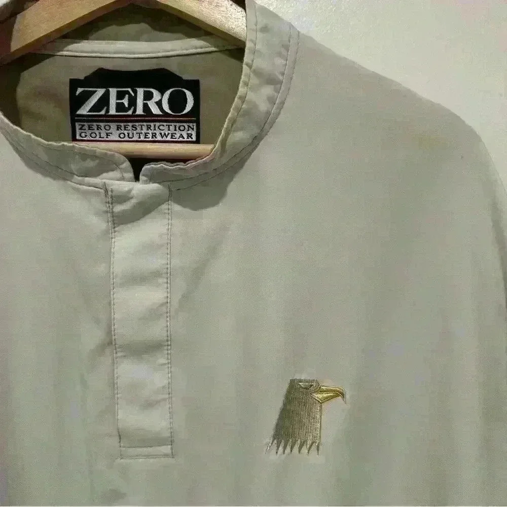 Zero Restriction Beige Pullover Snap Button Golf … - image 2
